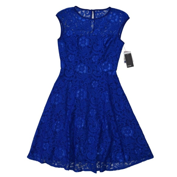 Muse Shift Dress Illusion Floral Cotton Lace Dress - Picture 1 of 5